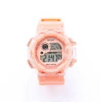 Wholesale Summer Gift Transparent case Children Lady chronograph sport Wristwatch Cheap electronic Digital watch